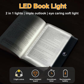 Generic Book Light in-bed usage showing portable, compact design for reading anywhere.