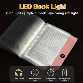 Generic Book Light pink unit shows three color temperatures for mood reading.