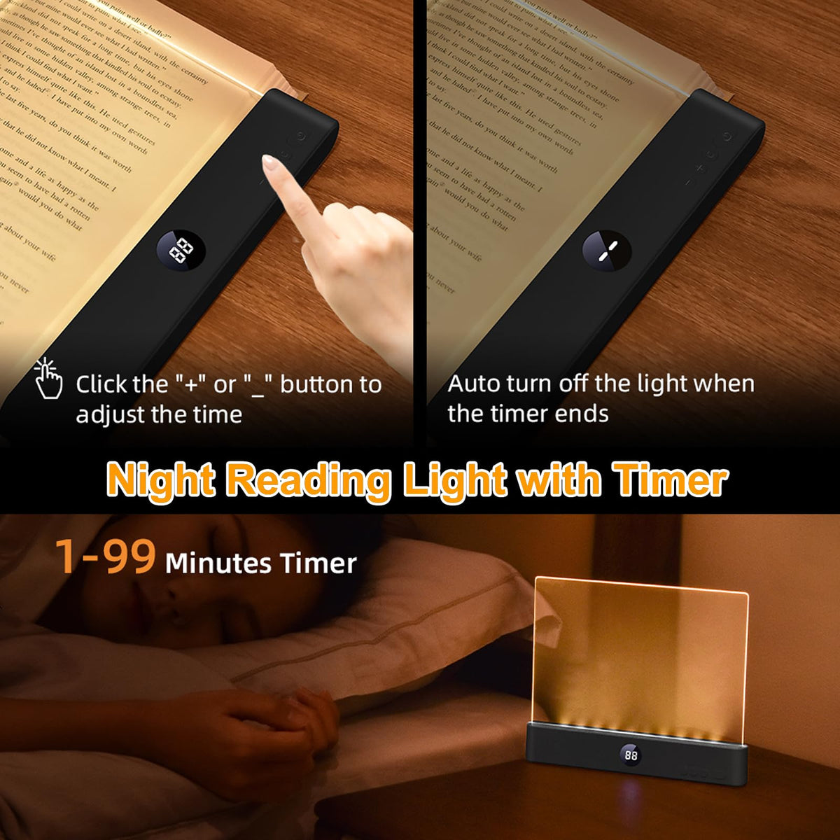 Generic Book Light Type-C charging for easy power on the go.