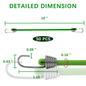 Generic bungee cord hooks closeup showing sturdy zinc hooks for reliable attachment