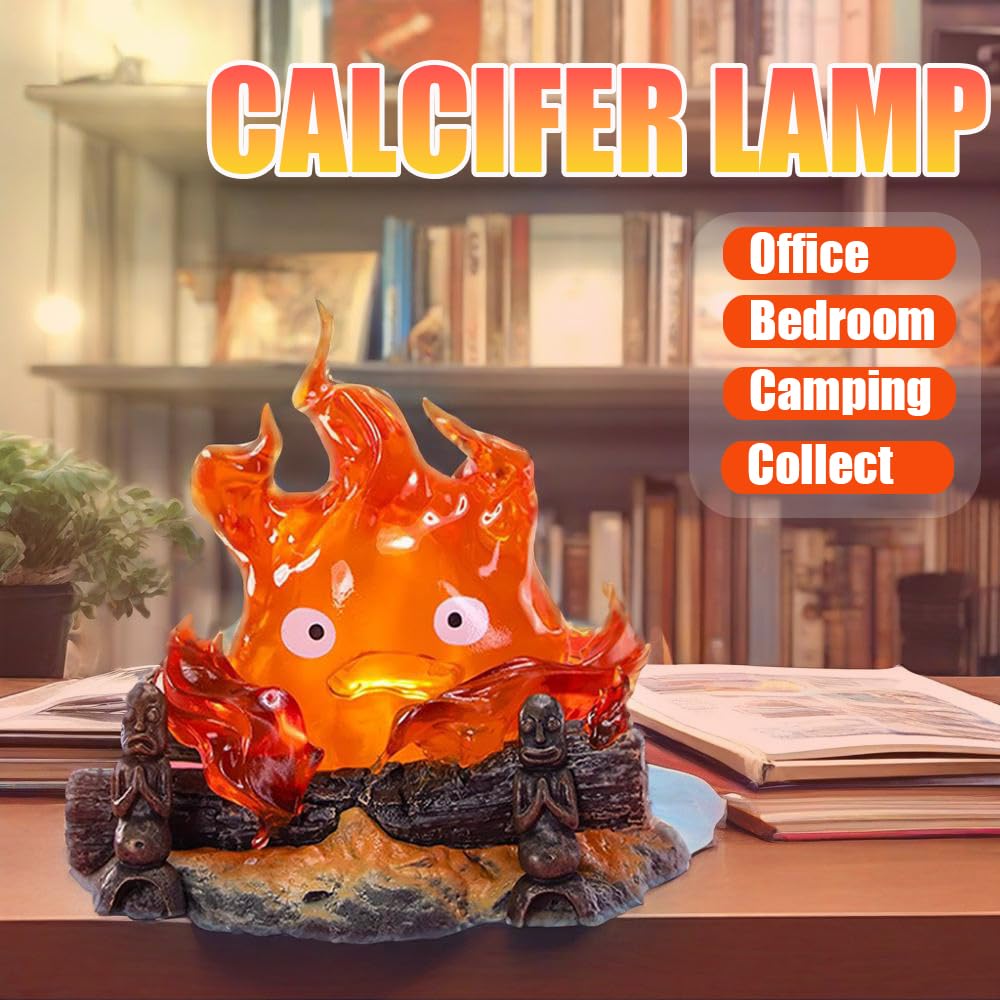 Calcifer collectible decor brings eco-friendly charm to shelves or nightstands