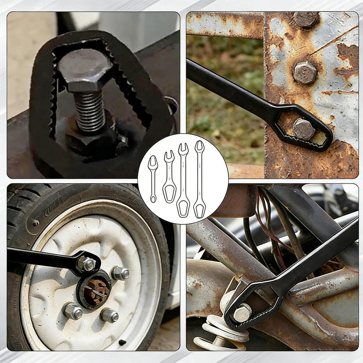 Generic Chrome-vanadium Wrench close-up highlights rust-resistant finish and precision