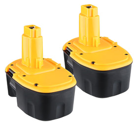Generic DC9091 4.8Ah Ni-MH battery front view powering Dewalt tools