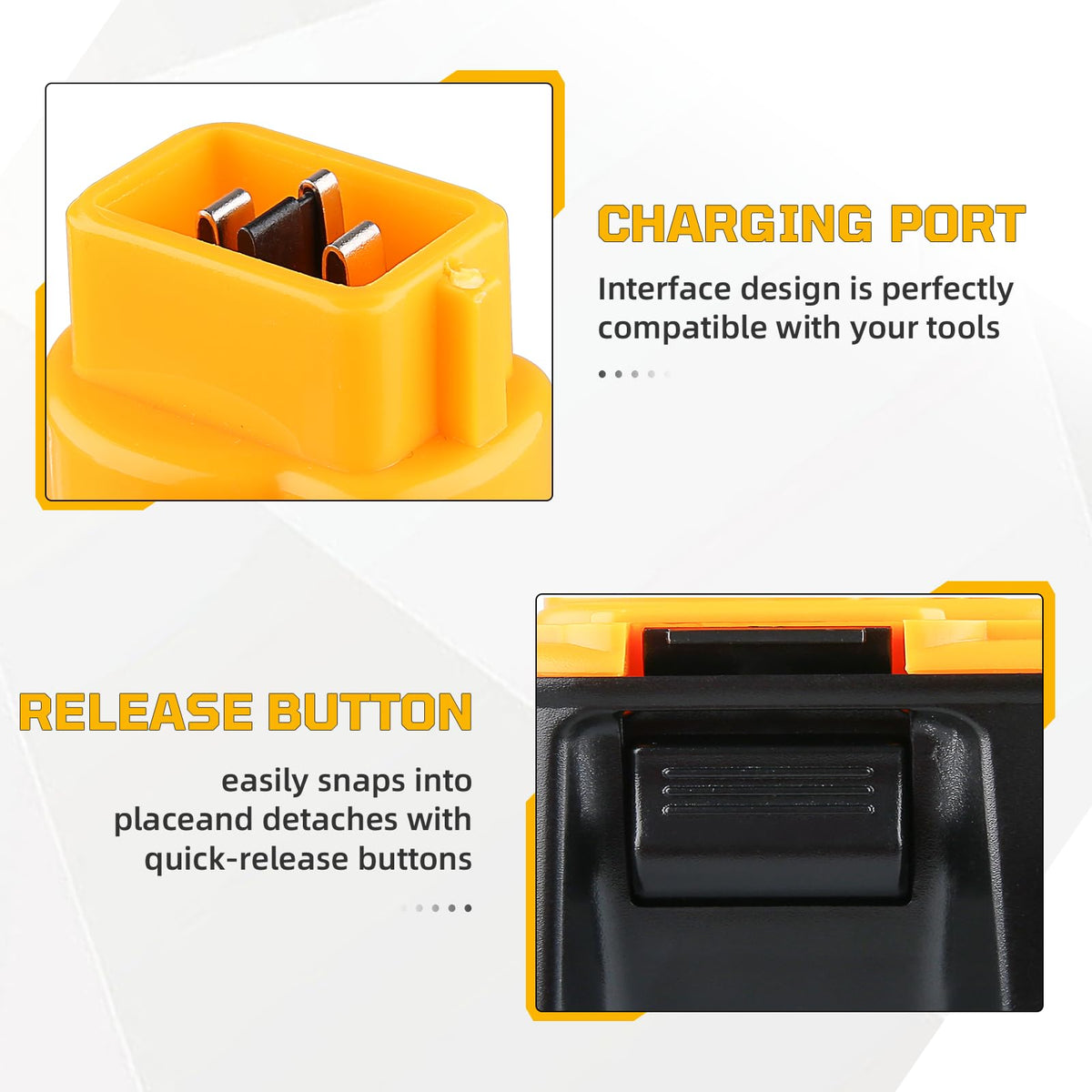 Generic DC9091 4.8Ah Ni-MH battery rear view with rugged build