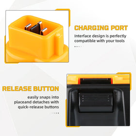 Generic DC9091 4.8Ah Ni-MH battery rear view with rugged build