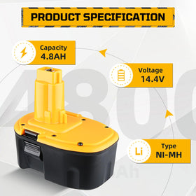 Generic DC9091 4.8Ah Ni-MH battery side view for quick on-site replacement