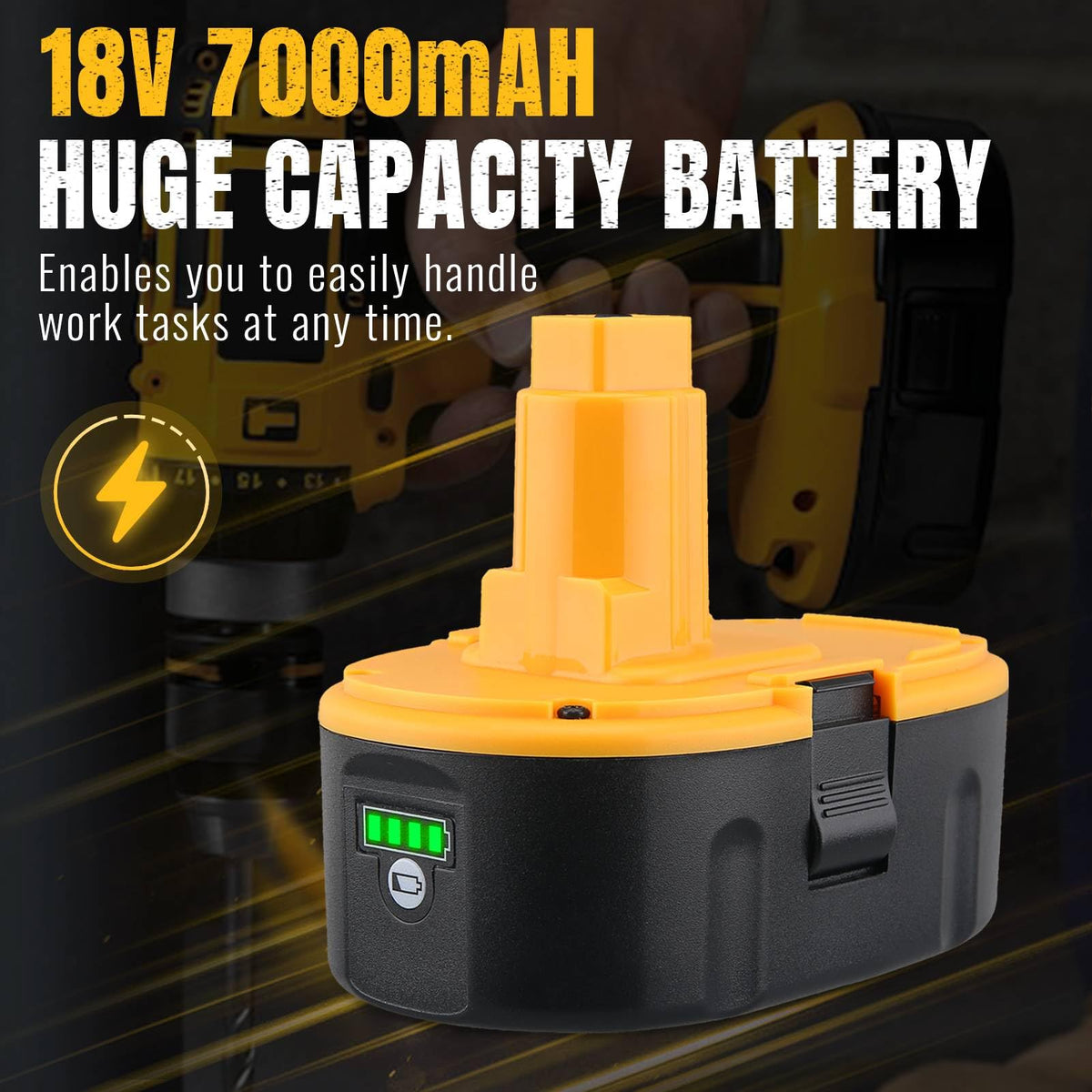 Generic DC9096 battery with LED indicator shows remaining power at a glance