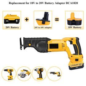Generic DCA1820 adapter converts 20V XR to 18V NiCd/NiMh for compatible tools.