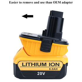 Generic DCA1820 adapter is easy to install and remove for faster tool changes.