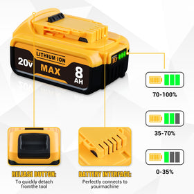 Generic DCB200 8.0Ah battery pack for extended runtimes.