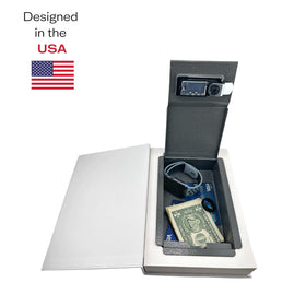 Generic Diversion Book Safe interior reveals metal compartment for valuables.