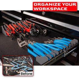 Generic drawer tool rack 20-slot layout keeps essentials neatly stored and accessible
