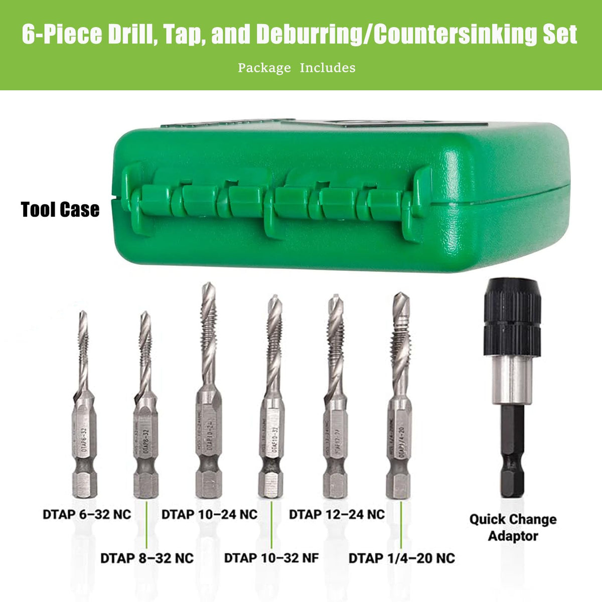 Generic DTAPKIT includes durable case and quick-change adaptor.