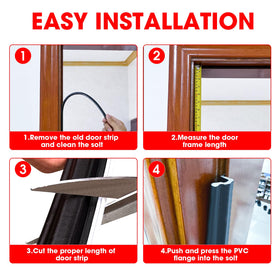 Generic easy-install door weatherstripping with secure fit