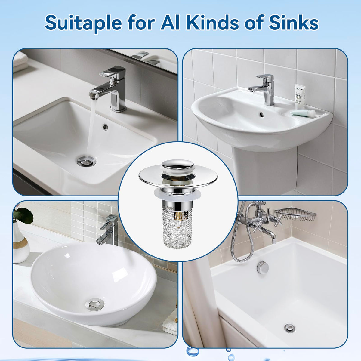 Generic eco-friendly plug promotes fewer chemicals and a greener sink.