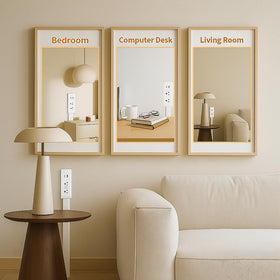 Generic outlet extender shows 180-degree swivel to fit tight spaces and angle around obstacles