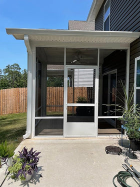 Porch screening project with Generic mesh offering clear visibility.