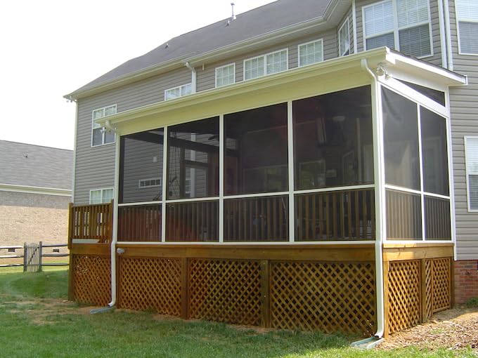 Generic screen roll shown on a porch window for airflow and insect protection.