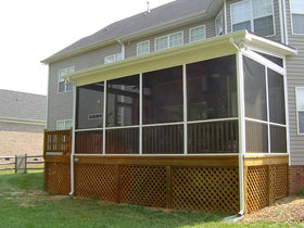 Generic screen roll shown on a porch window for airflow and insect protection.