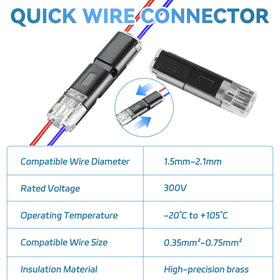 Generic flame-retardant PA66 nylon 2-pin connector ensures durable insulation in low-voltage setups.