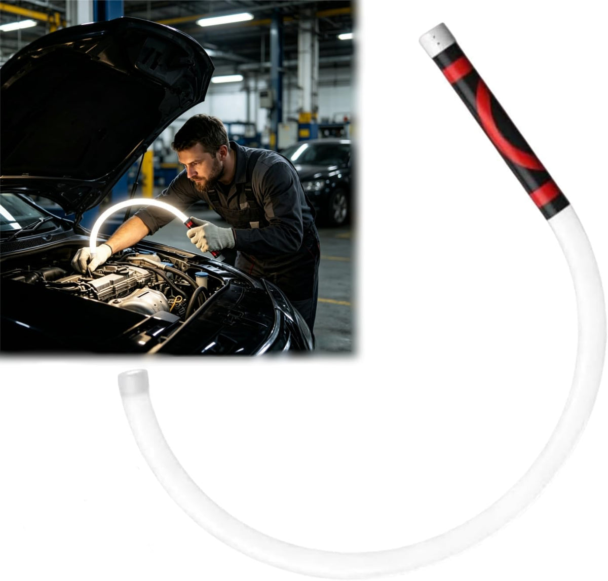 Generic Flexible LED Flashlight Stick bending for hard-to-reach engine bays and repairs