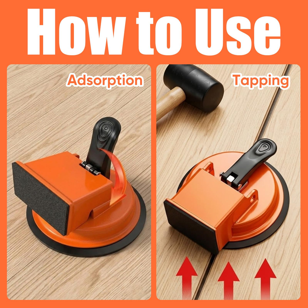 Generic Floor Gap Fixer Tool in action on laminate or vinyl flooring.