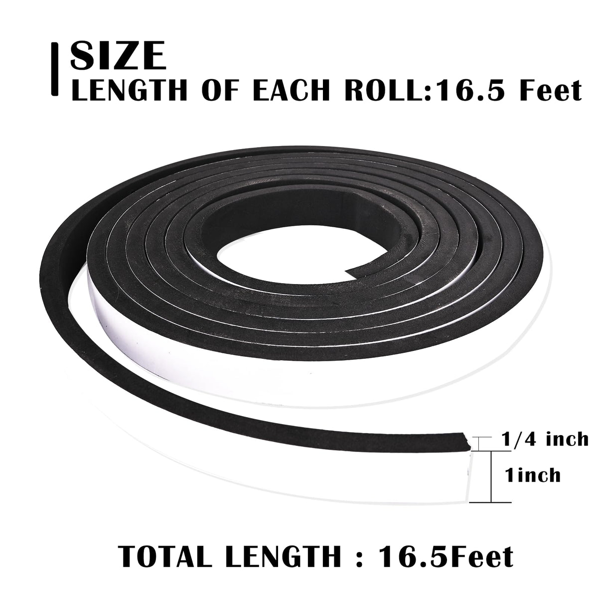Generic foam weatherstrip adhesive back close-up highlights strong self-adhesive sealing.