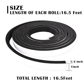 Generic foam weatherstrip adhesive back close-up highlights strong self-adhesive sealing.