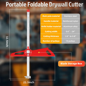 Generic Foldable Drywall Cutting Tool with 19 wheels ensures straight, precise cuts.