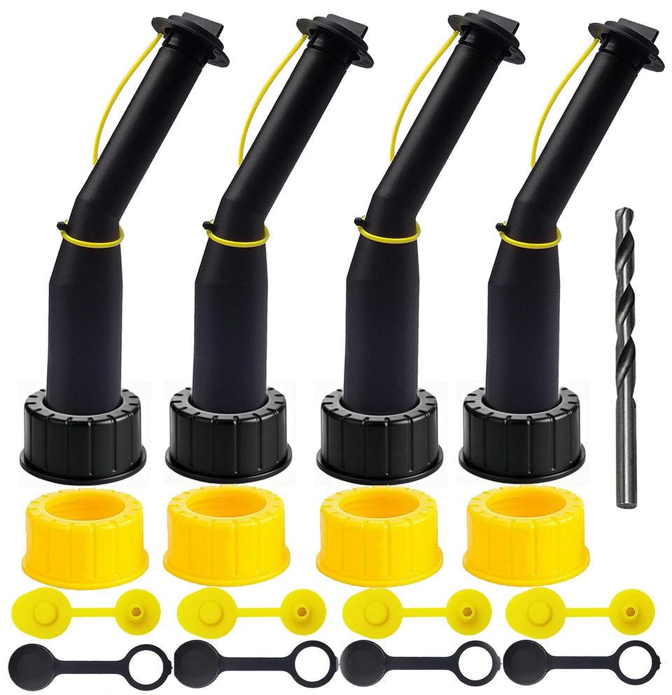 Generic gas can spout replacement angled pour for spill-free transfers.