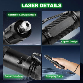 Generic Green Laser Pointer safety notice reminding eye safety and supervision.