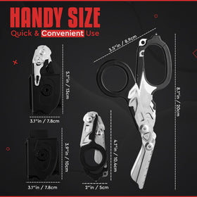 Generic trauma shears with holster ready for quick-access outdoor use.