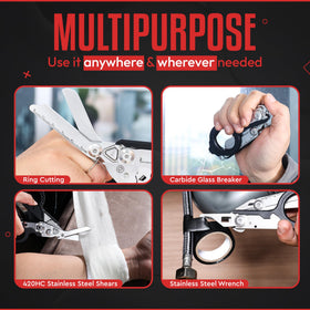 Generic trauma shears oxygen tank wrench feature aids equipment adjustments.