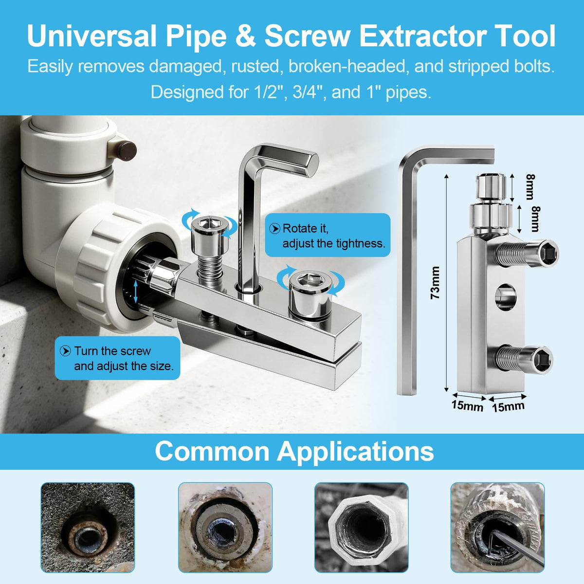 Included deburring tool for smooth threaded finishes with Generic kit