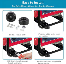 Versatile rubber feet for washing machines, usable indoors and outdoors