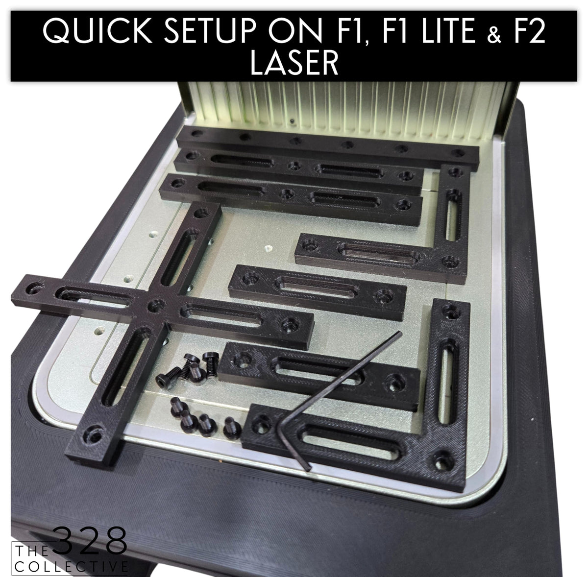 Generic laser engraver fence 90-degree angle pieces ensure precise corners and repeatable results.