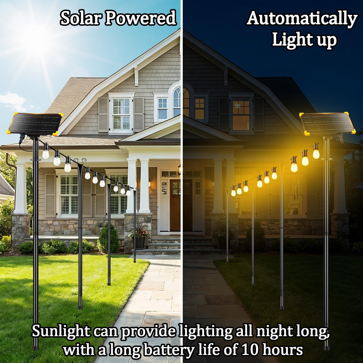 Generic 590-inch LED string lights provide warm ambient glow for events.