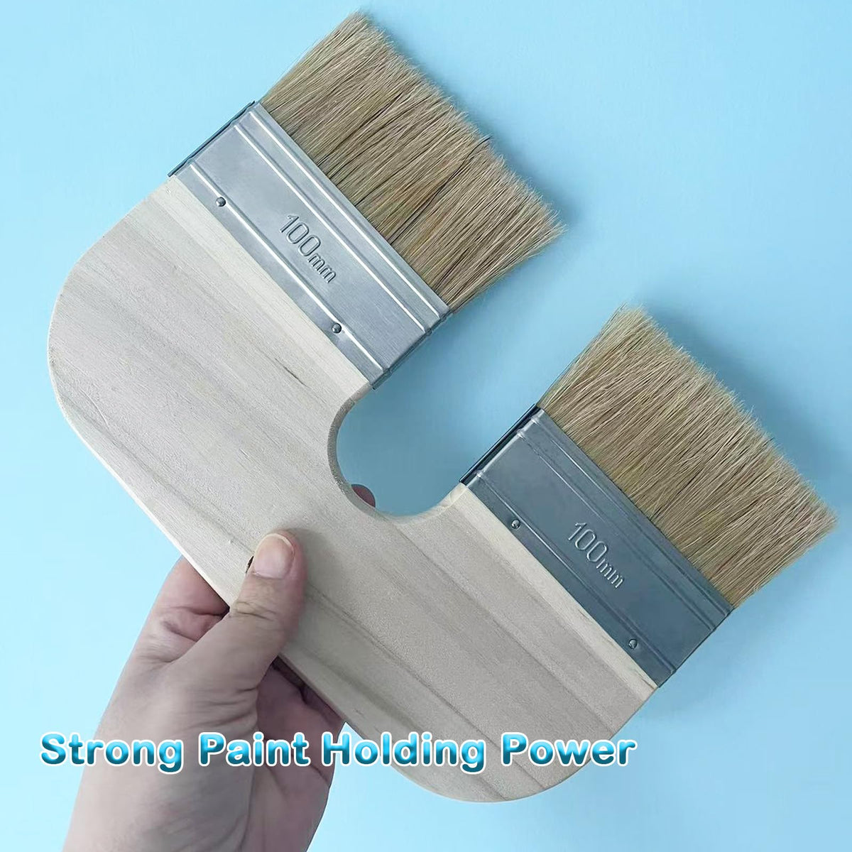 Generic limewash brush with U-grip aiding steady control during application