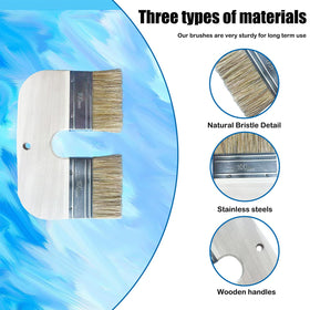 Generic limewash brush with natural bristles and steel ferrule for durable use