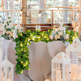 Generic maple leaf vine design light garland for events.