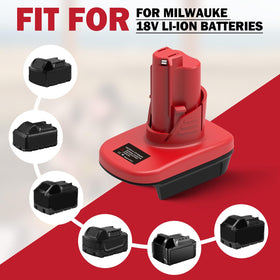 Generic ML18M12 adapter powers drill drivers and LED lights from 18V.