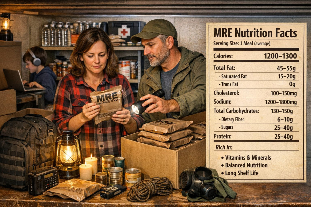 Generic MRE made in USA demonstrates MIL-SPEC durability for rugged camping.