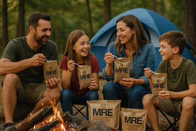 Generic MRE 4-pack stores long shelf life, ideal for emergencies.