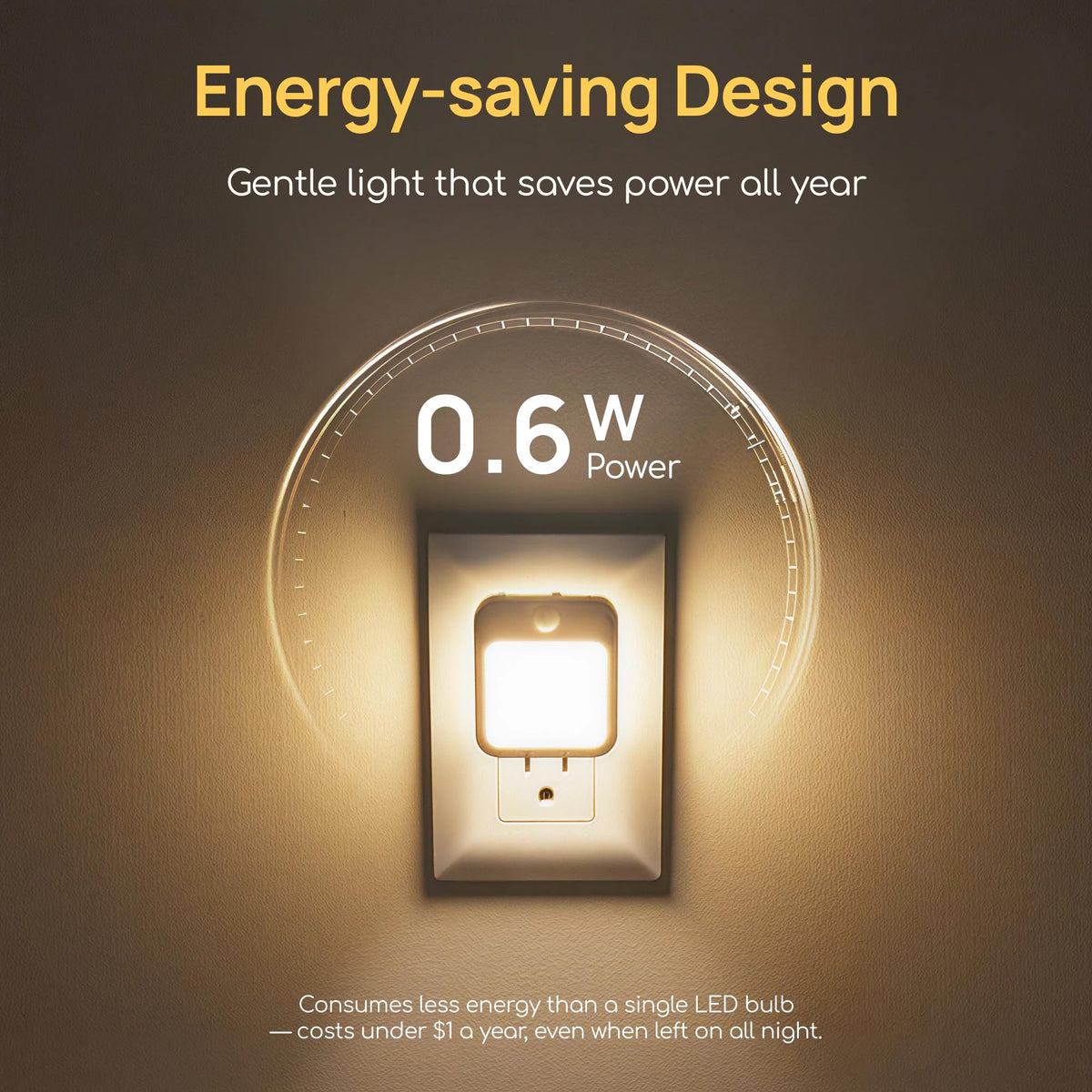 Generic night light in hallway provides safe guidance when needed