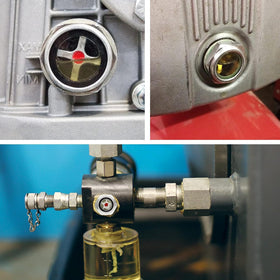 Generic oil sight glass compatible with air compressor fittings