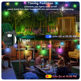 Generic outdoor string lights expandable up to 98ft for large areas.