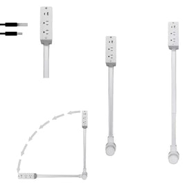 Generic Outlet Extender showing retractable length behind a sofa for tidy access to outlets
