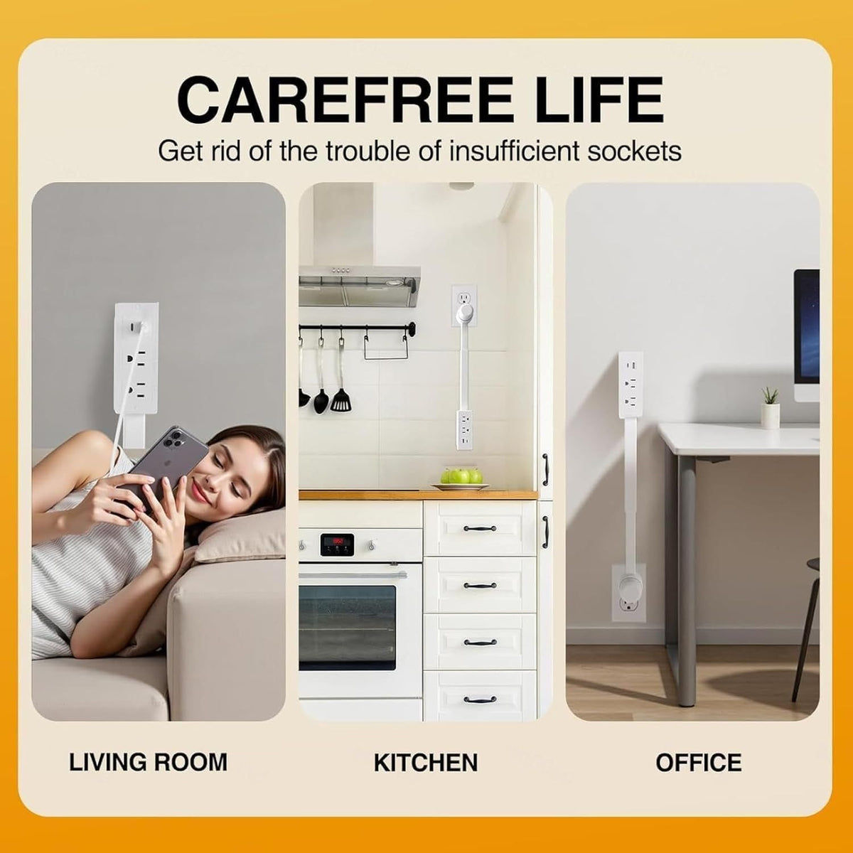 Generic Outlet Extender compact, space-saving setup behind a couch