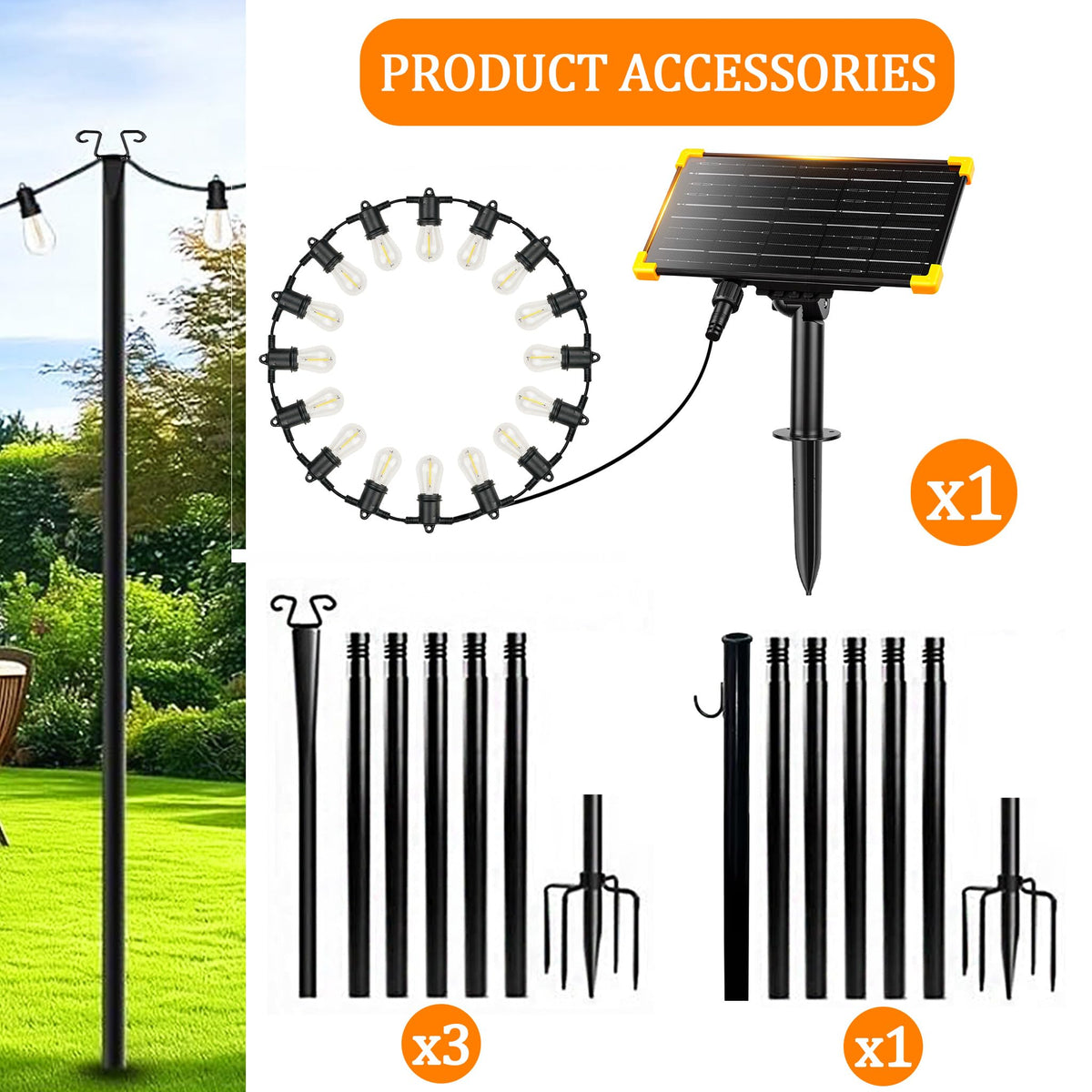 Generic outdoor lighting for parties, camping nights, and daily porch decor.