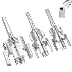 Generic pipe threader 1/2 inch die in action for precise PVC threads